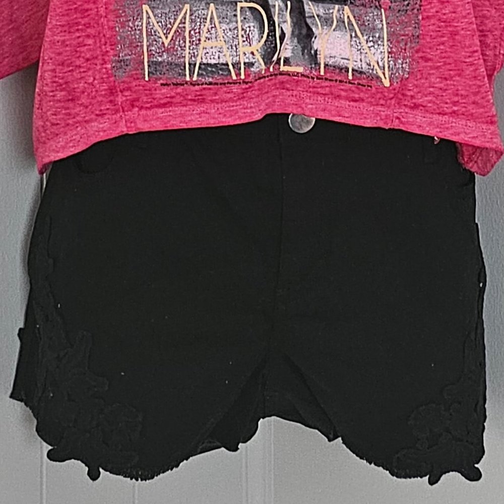 Black Rose embroidered shorts